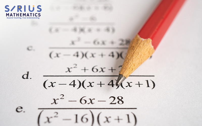Close-up of a pencil on a difficult math problem.