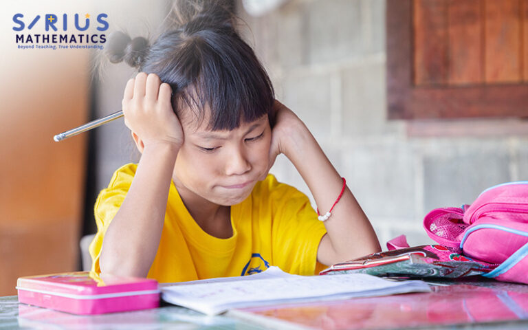 Student feeling frustrated while working on a math problem